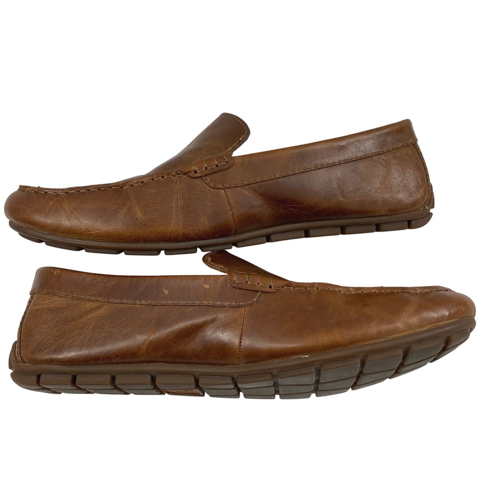 Born Brown Leather Slip‎ On Shoes Mens Size 10.5M Driving Moc Loafers - Picture 9 of 12